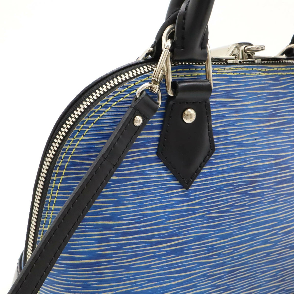 LOUIS VUITTON Epi Denim Alma Handbag Bag Shoulder Blue Black - Picture 7 of 8